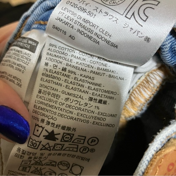 Levi’s 501 Distressed High Waisted Skinny Jeans in Post Modern Blues - Picture 11 of 12